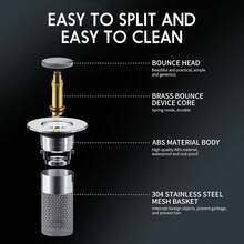 Universal Bathroom Sink Plug Stopper Wash Basin Core Bounce Pop Up Drain Filter - A - Xem 9