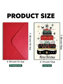 1pc High Quality Christmas Fun Greeting Card With Envelope, Christmas Cute Aesthetic Items, Perfect For Best Friends, Good Sisters, Good Brothers, Family, Envelope Humorous Birthday Greeting Card Celebration Card, Thank You Card, Congratulation Card, Blessing Card, Commemorative Card,