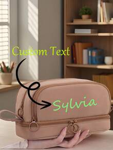 Customized Text Pencil Case - Personalized Stationery Pouch, Can Customize Name, Suitable For School/Office/Travel, Cute Student Customized Pencil Bag, Personalized Pencil Bag, Can Customize Text - Customizable Name Stationery Bag, Suitable For Back To School/Art Class/Travel, Cute Customizable Pouch, Unisex, Office & School Supplies, Christmas Decor, Pencil And Marker Holder - Multicolor - View 11