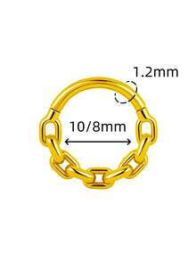 1PC 316L Surgical Stainless Steel Clip Helix Chain Nose Ring Earrings Cartilage Tragus Septum Rings Piercing Women Men Body Jewelry