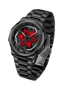 NSNEVER STOP 1 Đồng hồ nam Quartz mặt tròn xoay thời trang cá nhân hóa hình ngôi sao năm cánh, thiết kế thể thao, quà tặng cho bạn trai, cha, trở lại trường, Halloween, ngày lễ tình nhân - Đỏ - Xem 8