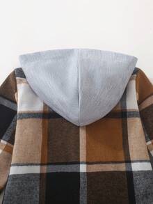 男童休闲舒适连帽长袖单排扣衬衫，秋季 - 彩色 - 查看 6