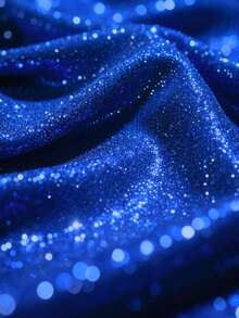 1 件海军蓝星空闪光面料，超闪亮星空 DIY 服装和连衣裙材料