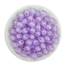 50pcs 8mm Round Transparent Acrylic Beads Loose Spacer Beads For Jewelry Making DIY Handmade Accessories