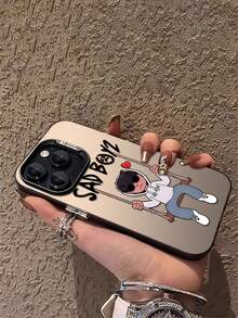 A minimalist design"Sad Boy Phone Case Art"High end elegant, yellow resistant, durable, scratch resistant and drop resistant for  (gifts for school season, Halloween, Easter, National Day, - Negro transparente - Ver 2