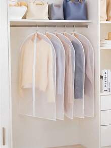 1-5 piezas Funda protectora transparente y gruesa de PEVA lavable, Funda para traje/chaqueta, Bolsa colgante antipolvo, Funda para vestido de novia, Bolsa colgante de almacenamiento para armario - Multicolor - Ver 4