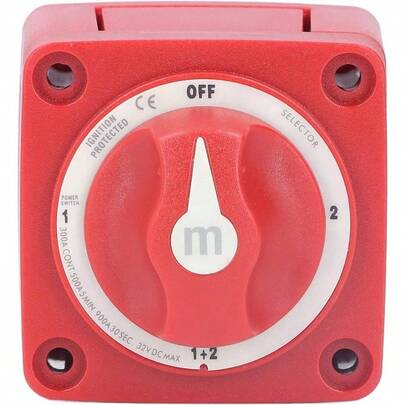 Interruptor de Batera 300A Marino Selector de Interruptor de Desconexin de Batera de 4 Posiciones Giratorio de 360 IP66 a Prueba de Agua Para Yacht RV Marine Boat Coches Modificados