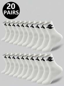 5 Pairs/10 Pairs/20 Pairs/ Men's Casual Socks, Mid Length Socks, White Socks, Winter Socks, Black Socks, Sports, Fall Socks