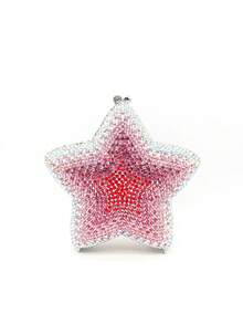 Micro Jewelry Designer Women's Shiny Crystal Star Clutch Bag, Unique Crystal Evening Bag, Luxury Chain Handbag, Suitable For Weddings, Galas And Other Occasions, The Best Gift For Her - Màu Hồng baby - Xem 7