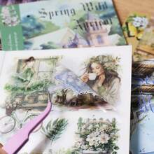 10sheets PET Stickers Washi Paper Stickers Creativity Adhesive DIY Sticker Hand Made Decorative Junk Journal Scrapbook Supplies Holiday Decorations Christmas Halloween Valentine's Day