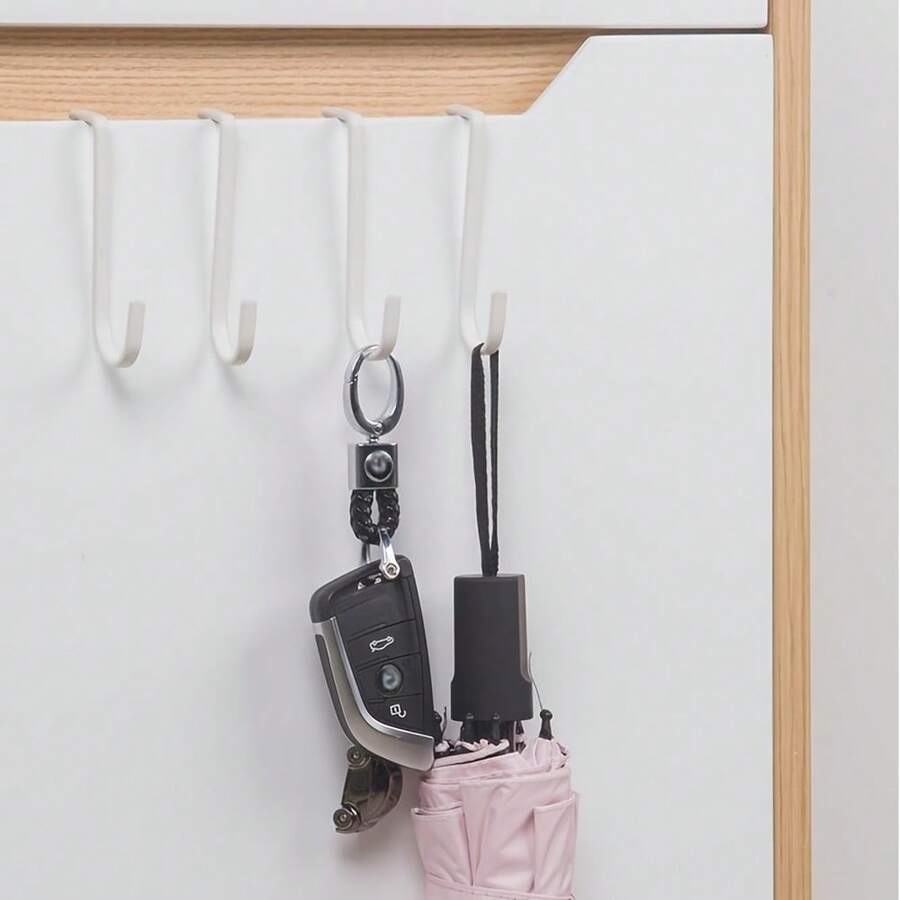 2 Stücke bohrlochfreie, schadensfreie Aufhängehaken, Schrankreglerhaken, Kleiderschranktürhaken, ohne Bohren erforderlich