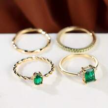 4pcs Vintage Elegant Luxurious Exquisite Cubic Zirconia Ring For Women Charm Daily Vacation Music Festival Anniversary Gift Couple's Gift,Gift For Her