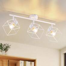 Glitzerlife Ceiling Spotlight Ceiling Lamp Black - E14 Ceiling Light 350° Swivel Ceiling Spots Vintage Metal Spotlights Living Room Lamp For Bedroom Hallway Kitchen - Without Bulb - 3 火焰 - 查看 10