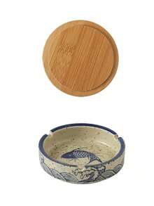 新款水墨画烟灰缸 陶瓷烟灰缸 防飞灰圆形烟蒂烟灰缸 复古茶室烟灰缸 创意烟灰缸 加厚耐用易清洗 日式高档烟灰缸 适用于居家客厅酒店餐厅户外厨房装饰 - 彩色 - 查看 19