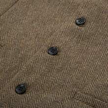 PJ  Men's Herringbone Tweed Suit Vest Casual Wool Blend Waistcoat - 軍綠色 - 查看 9