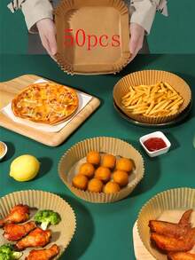 Air Fryer Paper Liners, Paper Air Fryer Liners, Non-Stick Baking Paper, Square/Round Air Fryer Mats, Baking Tools, Kitchen Gadgets, Kitchen Accessories, Suitable For Frying, Baking, Cooking, Grilling And Microwaving