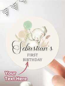 1/30/60/120 Pcs Personalized Birthday Stickers, Birthday Photo Stickers, Suitable For Adults, Personalized Self-Adhesive Round Label Stickers With Photo And Text, Fashionable And Colorful, Ideal Unique Gift For Friends, Son, Daughter - Multicolor - View 3