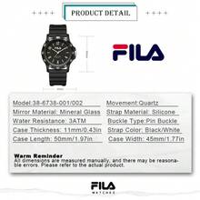 Relógio esportivo FILA Quartz – Relógio de pulso moderno estilo mergulhador, visual casual à prova d'água, design esportivo para homens e mulheres, uso diário e opção de presente - Tamanho Único - Ver 8