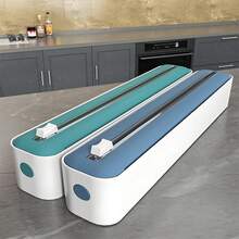 Multi-Functional Kitchen Cling Wrap Cutter, Can Cut Plastic Film, Sharp Blade Can Cut Aluminum Foil, Comes With Non-Slip Storage Box, Can Be Firmly Fixed On Tabletop And Wall - Multicolor - View 6