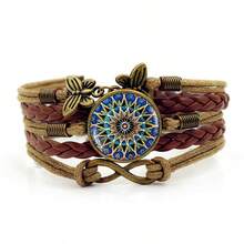 Pulseira de Pedras Preciosas Estilo Boêmio Chique: Estilo Atemporal e Charme Vintage, Couro PU Durável, Exibe Elegância do Dia a Dia