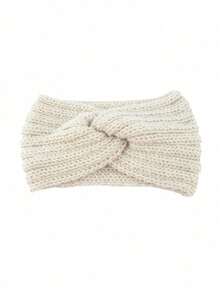 1/3pcs Set Thick Knitted Headband, Handmade Criss-Cross Yarn Headband Ear Warmer Headwrap, Fashionable Knitted Headband Hair Accessory, Suitable For Women And Girls Fashion Hair Band - Solid Color - View 13