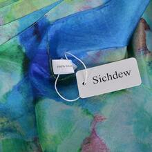 100% Mulberry Silk Scarf For Women Lightweight Long Scarves Beach Wraps Cover Up -Travel Photography Scarfhalloween - 藍綠色 - 查看 2