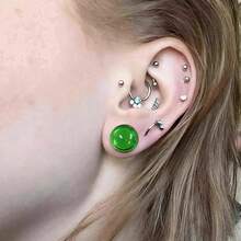 12Pcs Glass Stretching Kit With Rubber O-Rings For Body Piercing - 翠 - 查看 2