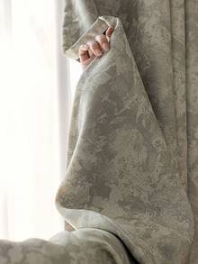 1 件装高档提花遮光窗帘，适用于豪华客厅、卧室、别墅阳台，高品质遮光窗帘，长 84 英寸