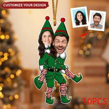 Regalos de Navidad personalizados, Duendes divertidos para parejas - Decoraciones de fotos acrílicas personalizadas, Regalos de Navidad, Multifuncional, Duradero, Ornamental, Reutilizable, Exquisito, Elegante, de alta calidad, Colorido, Moderno, Personalizado, Único, Regalos ideales para él, Regalos ideales para ella, Novio, Papá, Novia, Mamá, Familia, Amigos, Salón de té, Hogar, Jardín, Oficina, Para aniversarios, Para el Día de San Valentín, Para el Día de la Madre, Para cumpleaños, Para el Día del Padre, Para graduación, Para bodas, Para inauguración de casa, Suministros de decoración del hogar personalizados, Vida elegante, Vida artística