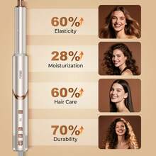 UKLISS 8-In-1 Multifunctional Hair Styling Set | Wet & Dry, Straightening & Curling, Negative Ion Care | Automatic Curling Hair Dryer + Straightener/Curler/Hot Air Brush | For Home, Travel & Salon