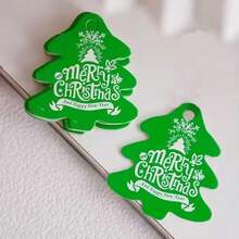 Étiquettes de suspension pour ornements de sapin de Noël, étiquettes d'emballage cadeau rouges et vertes