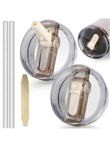 1/2PCS Lid Compatible With Stanley Cup Accessories 40 Oz Tumbler Flip Straw Lid Replacement Fit For , Leak Proof For Lid Replacement Spill Proof Reusable Tumbler Cover Compatible With 40oz Cup Accessories - 彩色 - 查看 12