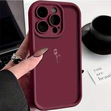 For IPhone 11, 12, 13, 14, 15, 16 Plus Pro Promax XSMAX XS/ X Silicone Case, High-End Fashion, HigherSuitable For IPhone 17 Air - 酒紅色 - 查看 7
