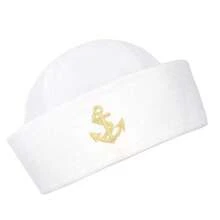 Halloween Sailor Hat, White Sailor Cap, Navy Hat, Captain's Hat, Scarf, Halloween Party Decorations Fall