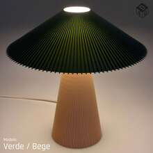 Umbrella Table Lamp Bedside Lamp 110V/220V Bedroom Living Room Office - Army Green - View 1