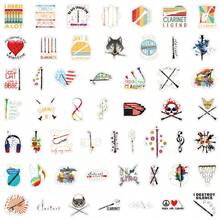 50 件单簧管贴纸，用于装饰文具、杯子、手提箱、滑板、吉他、DIY 剪贴簿材料 - 彩色 - 查看 6