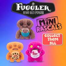 Spin Master Fuggler Mini Rascals 系列 Double Trouble，9 英寸毛绒玩具和婴儿 Fuggler，带模拟牙齿和心形围兜，有趣的丑陋怪物毛绒玩具，丑陋可爱的怪物成人有趣的玩偶，完美的毛绒动物礼物，适合收藏生日 - 烏加布加(粉紅色) - 查看 4