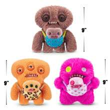 Spin Master Fuggler Mini Rascals 系列 Double Trouble，9 英寸毛绒玩具和婴儿 Fuggler，带模拟牙齿和心形围兜，有趣的丑陋怪物毛绒玩具，丑陋可爱的怪物成人有趣的玩偶，完美的毛绒动物礼物，适合收藏生日 - 烏加布加(粉紅色) - 查看 11