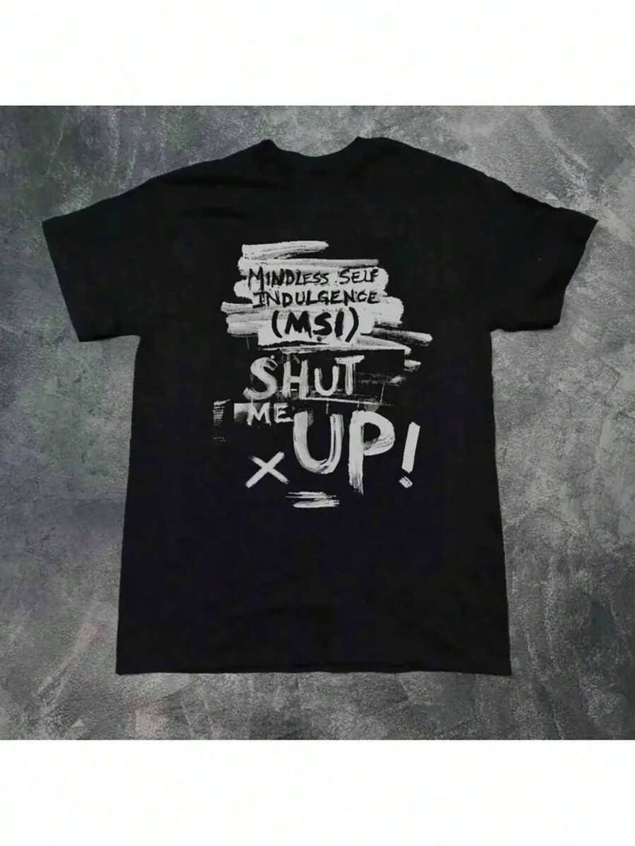 Men Size Self Indulgence Band MSI Album Print T-Shirt Perfect Holiday Gift For Spring Summer Short Sleeve Tee Spring Fashion Music Fan Gift Band Tshirt Stylish Top Breathable Material Durable Shirt Lightweight Shirt Fashion Apparel Festival Goers Gift Shoppers Men Size L-3XL - 黑色 - 查看 1