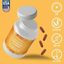 HARMONIFY Sunflower Lecithin Wellness Supplement, 2050 Mg High-Potency, Non-GMO &Amp; Gluten-Free, 60 Softgels, Proudly USA Company - 白色的 - 查看 4