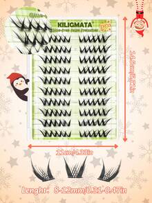 80 racimos, rizo C. Adecuado para ojos sensibles, no se requiere pegamento. Ligero y natural, extensiones de pestañas autoadhesivas con forma de C. No se requiere pegamento, la cinta adhesiva es suave e hipoalergénica. Estas pestañas postizas autoadhesivas de alta calidad y larga duración se mantienen todo el día, asegurando un aspecto impecable desde la mañana hasta la noche. Perfecto para fiestas, reuniones, etc.