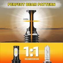 2颗6000K H4/9003 H7 H11 9005/HB3 9006/HB4 881超亮50W 12000LM LED汽车雾灯灯泡，即插即用，亮度比卤素灯高750%，IP68防水，航空铝合金外壳，1:1精准光束模式 - V2 - 查看 8
