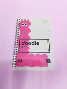 1pc Letter Cartoon A5 Notebook, Ins Style Cute & Aesthetic, Suitable For Student Notes, Business Office, Accounting, Planner, Diary Etc. Convenient To Carry And Flip Pages - Multicolor - View 13