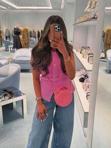 Women's Elegant Sleeveless Single-Breasted Casual Fashion Pocket Decorated Vest