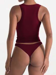 XLLAIS Women's Sexy Sleeveless V-Neck Elastic Fitness Tank Top, Basic Camisole For Summer - Li Zihong - View 8