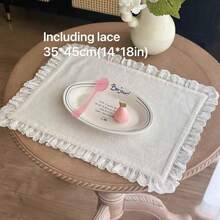 1件/6件/10件韩式Ins风格心形蕾丝小餐巾餐垫，多用途防尘布，适用于食物摄影