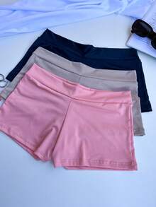 Kit 5 Short Shorts Women's Petticoat Short Second Skin Dress Panties Double Waistband Comfortable Intimate Fashion Lingerie Women Adult - 彩色 - 查看 4