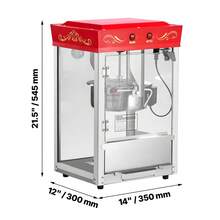 Popcorn Machine, 8oz Stainless Steel Kettle, 800W Commercial Countertop Popcorn Maker, 48 Cups Per Batch Theater Style Popper, With 2-Button Control Glass Wall PC Door 1 Scoop 3 Spoons, Red - 查看 11