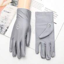 1 Pair Women's Thin Driving Gloves For Spring, Summer, Autumn, UV Protection, Elastic Lace Decor, Suitable For Outdoor Decoration