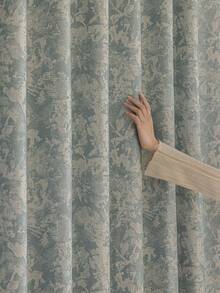 1 件装高档提花遮光窗帘，适用于豪华客厅、卧室、别墅阳台，高品质遮光窗帘，长 84 英寸 - 藍色 - 查看 5